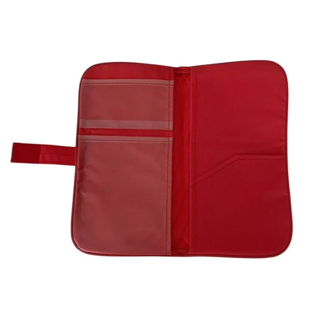 Vintage Globus Travel Organizer Red & White Vinyl 80s Airline Souvenir With Mult - Picture 4 of 10